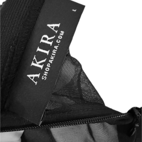 AKIRA, On The Money Mesh Paneled Cutouts Contour Bodysuit, Size L - Picture 5 of 11